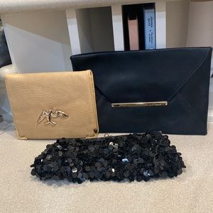 BCBGMAXAZRIA black purse. Other two purses are not a label.